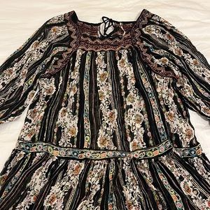 Free people Floral mini dress size Large multicolor!